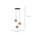 901925 Ariscani 1 Copper Ombre Effect Glass 3 Light Pendant