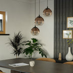 901925 Ariscani 1 Copper Ombre Effect Glass 3 Light Pendant