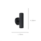 902032 Portillo Aluminium & Steel Modern Uplight & Wall Down Light Black