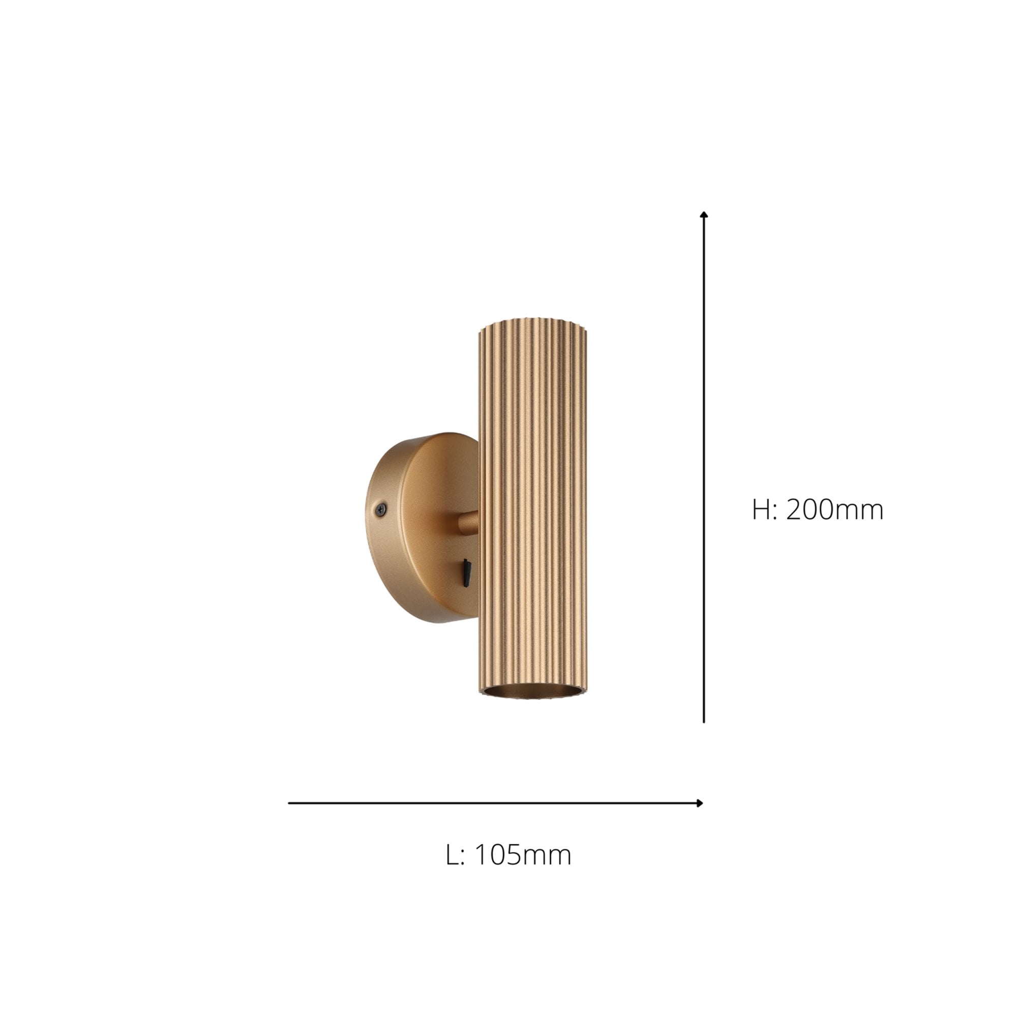 902034 Portillo Aluminium & Steel Modern Uplight & Wall Down Light Matte Brass