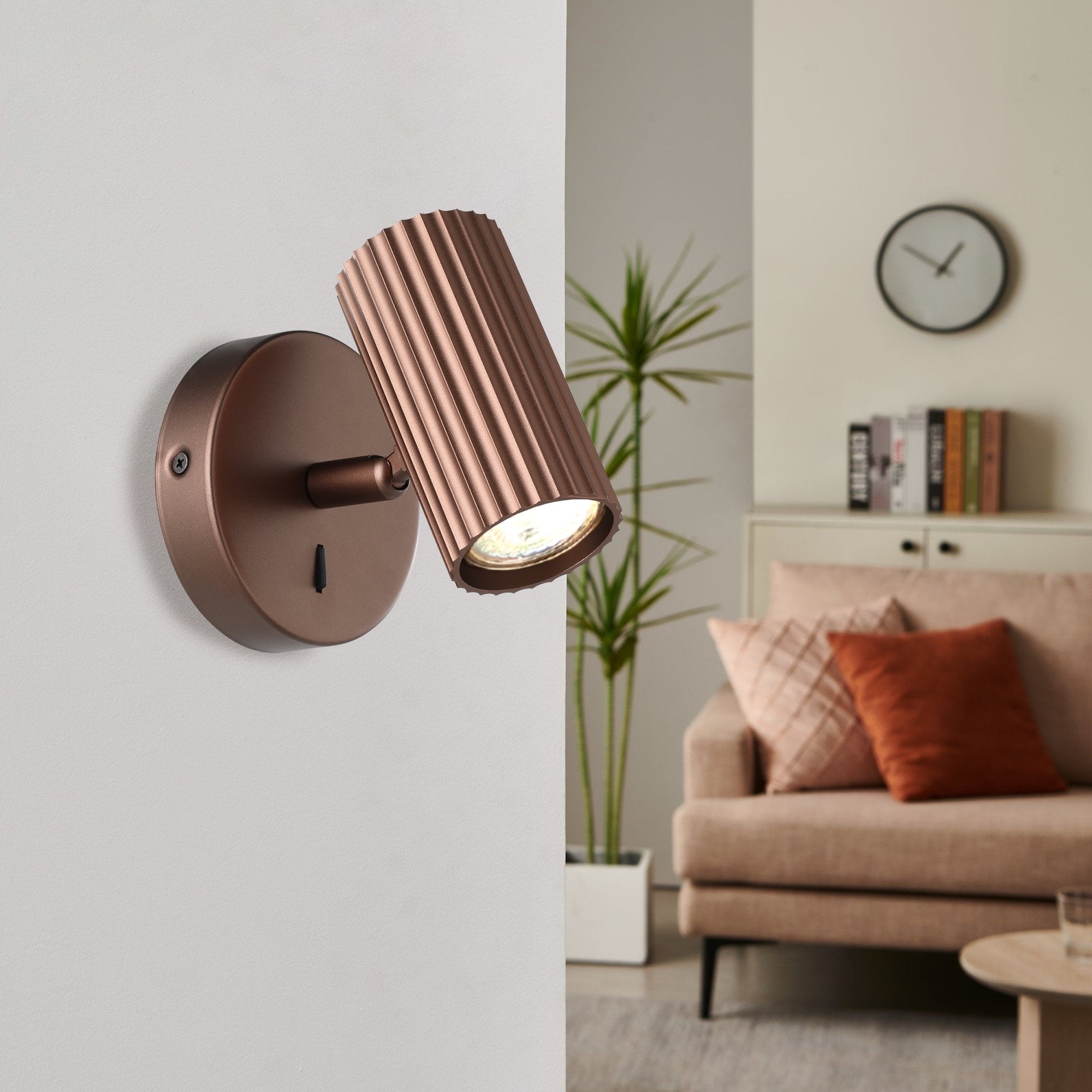 902035 Portillo Aluminium & Steel Modern Wall Spotlight Bronze