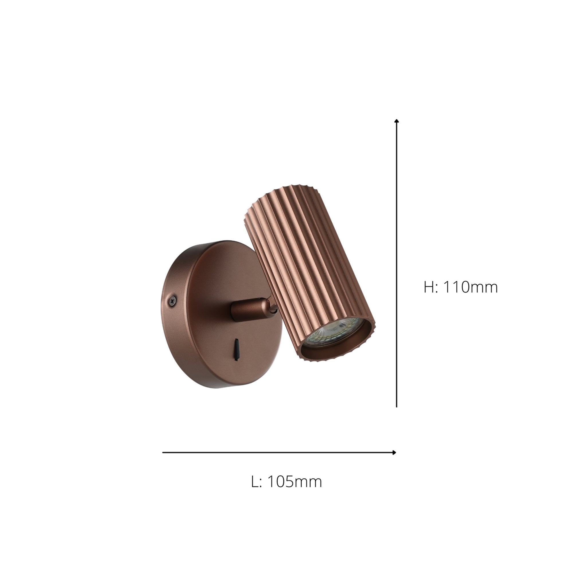 902035 Portillo Aluminium & Steel Modern Wall Spotlight Bronze