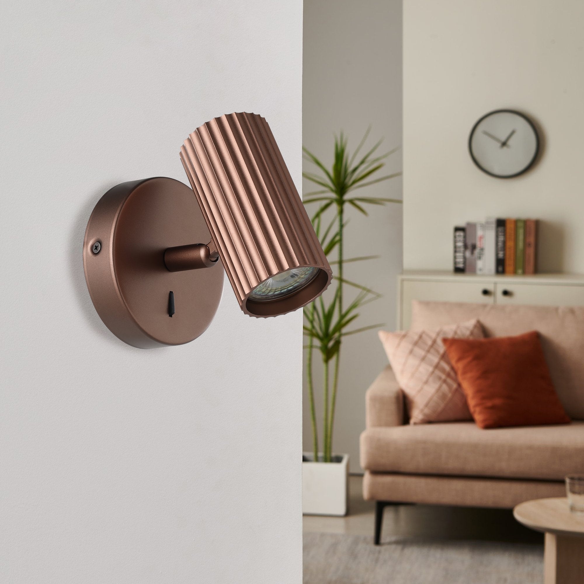 902035 Portillo Aluminium & Steel Modern Wall Spotlight Bronze