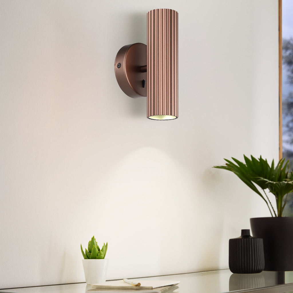 902036 Portillo Aluminium & Steel Modern Uplight & Wall Down Light Bronze