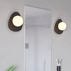902091 Castrovido Matte Glass & Steel Modern Bathroom Wall Light Black