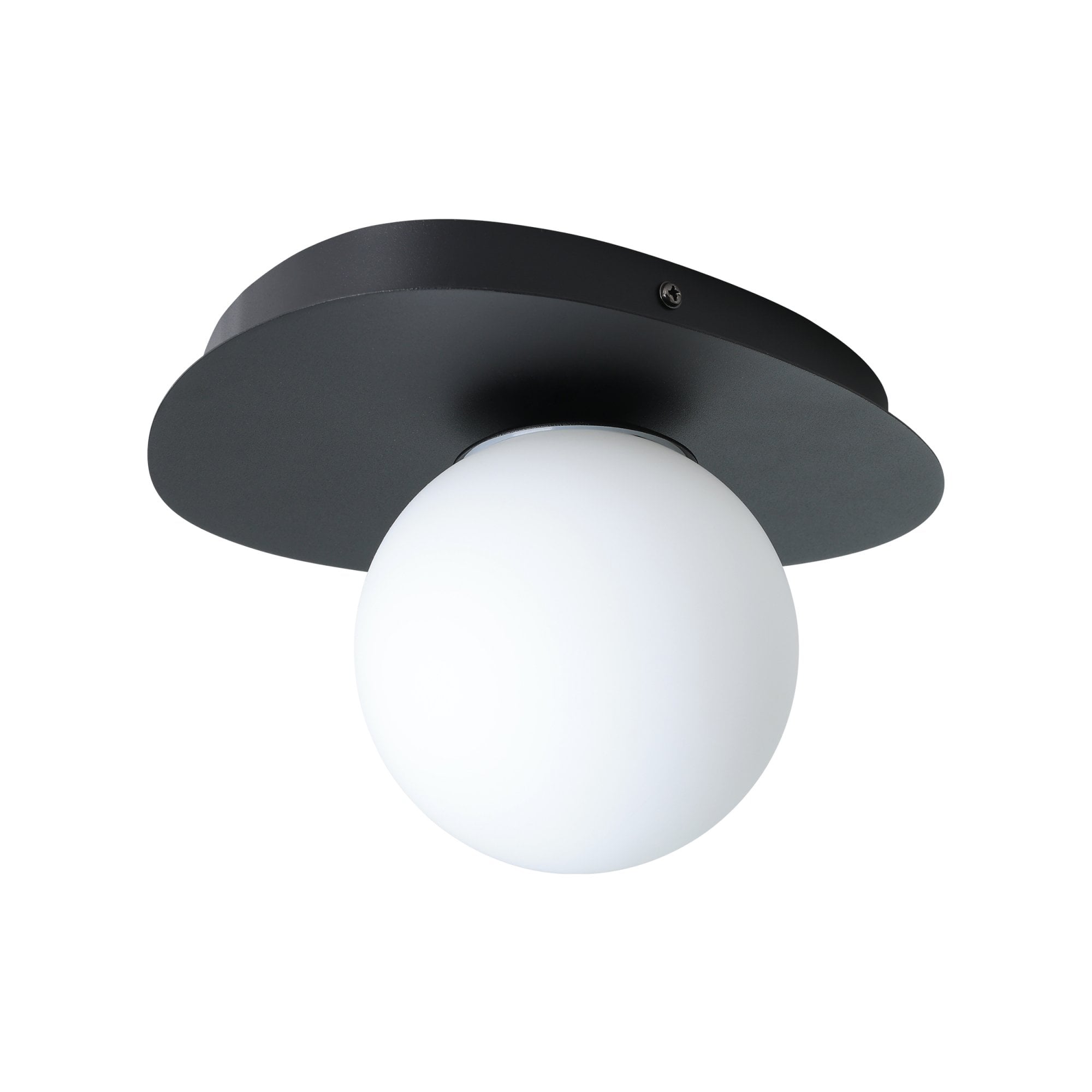 902091 Castrovido Matte Glass & Steel Modern Bathroom Wall Light Black