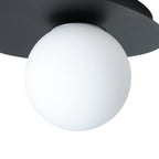 902091 Castrovido Matte Glass & Steel Modern Bathroom Wall Light Black