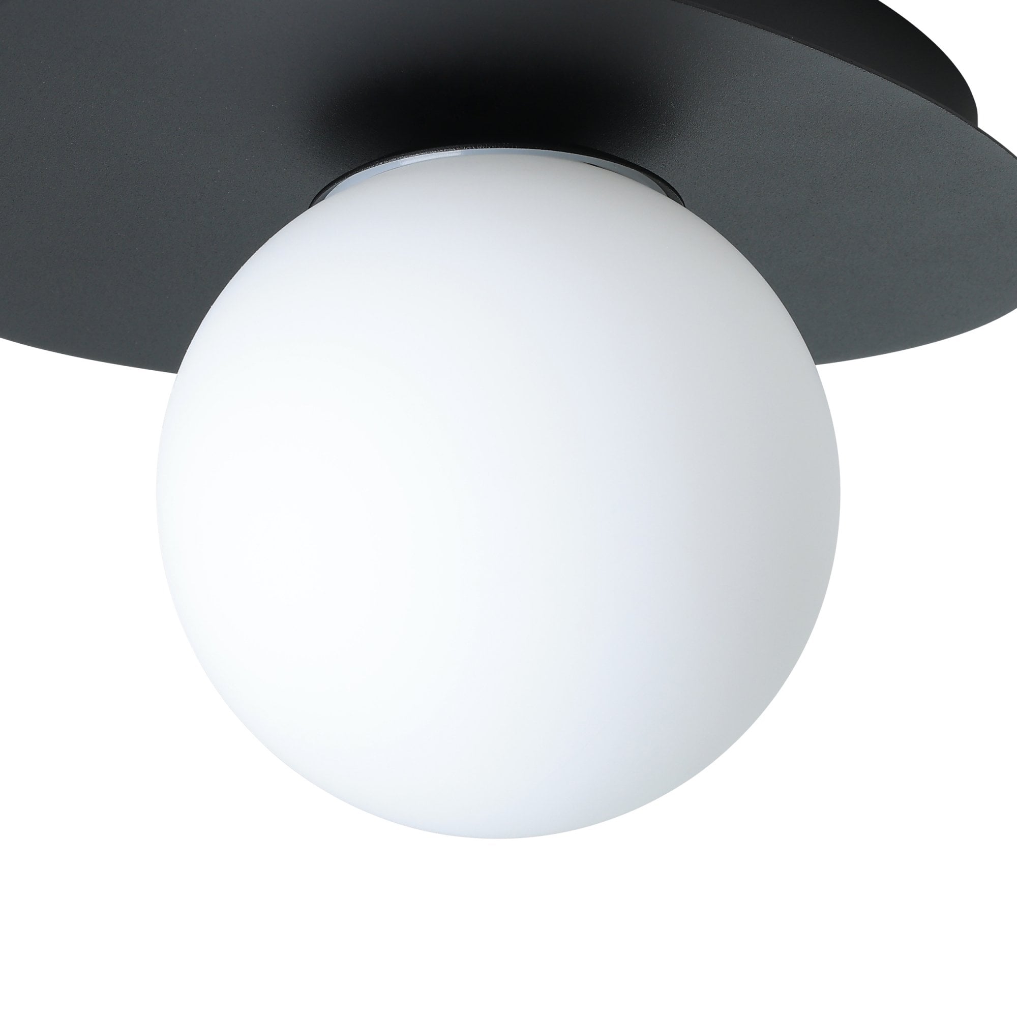 902091 Castrovido Matte Glass & Steel Modern Bathroom Wall Light Black