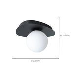 902091 Castrovido Matte Glass & Steel Modern Bathroom Wall Light Black