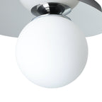 902095 Castrovido Matte Glass & Steel Modern Bathroom Wall Light Chrome