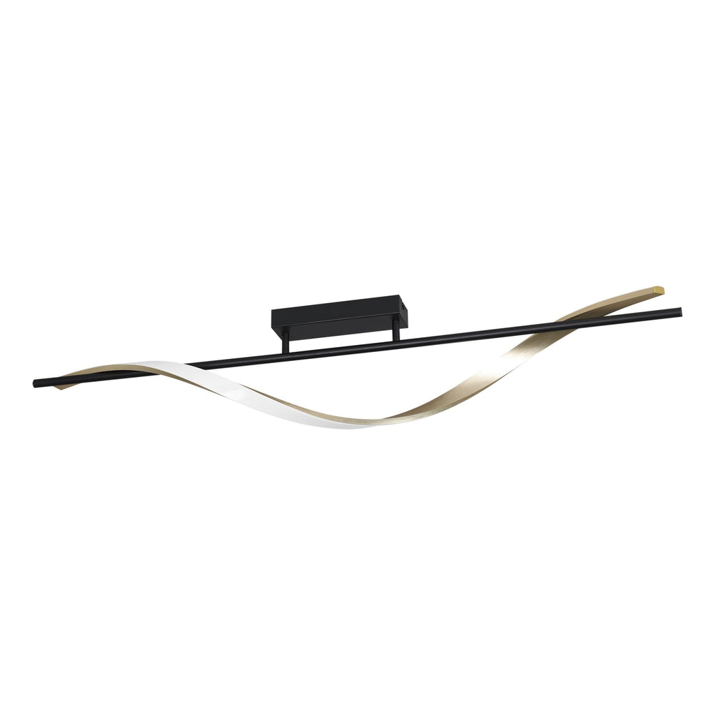 902134 Conaprato Black & Brushed Brass Modern Ceiling Light