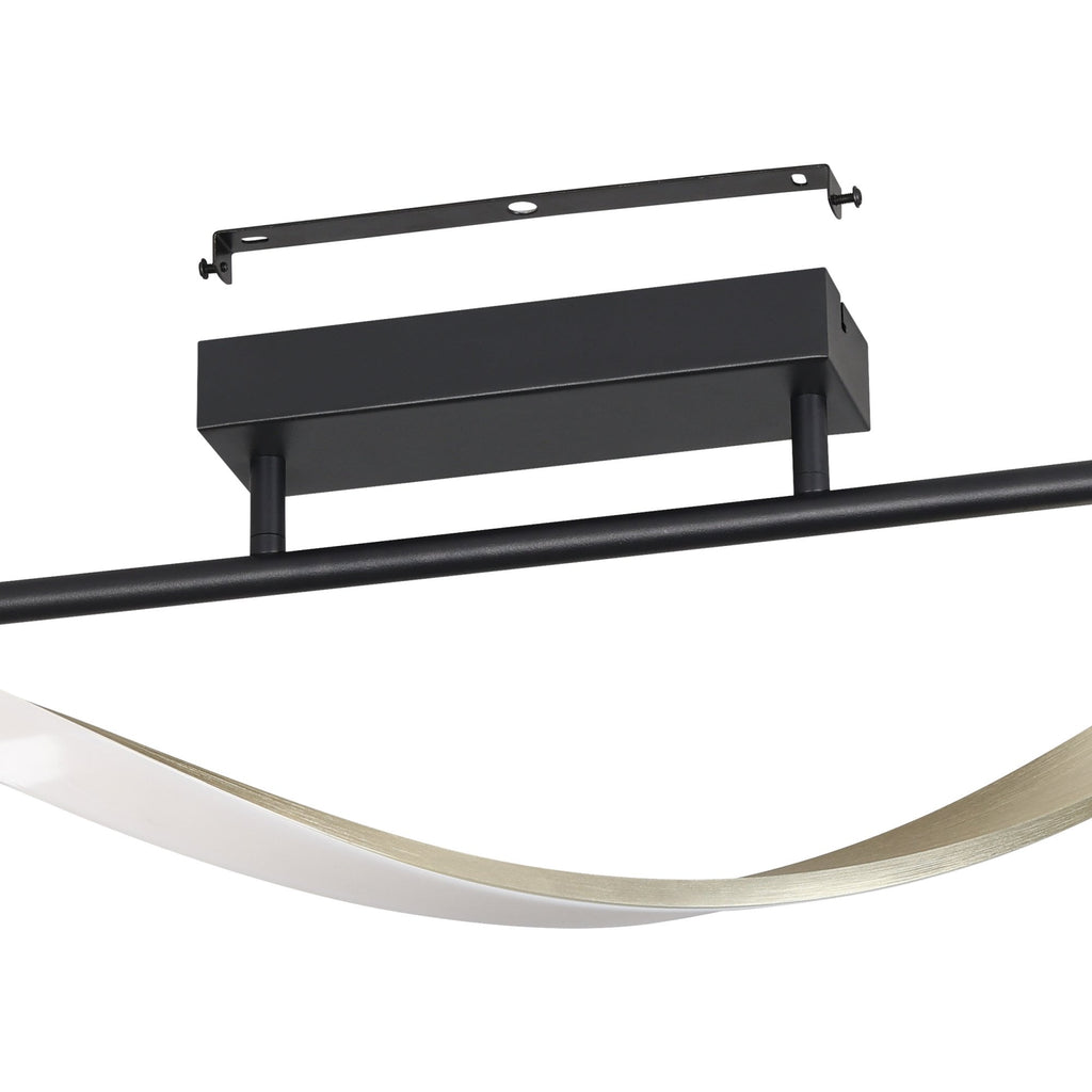 902134 Conaprato Black & Brushed Brass Modern Ceiling Light