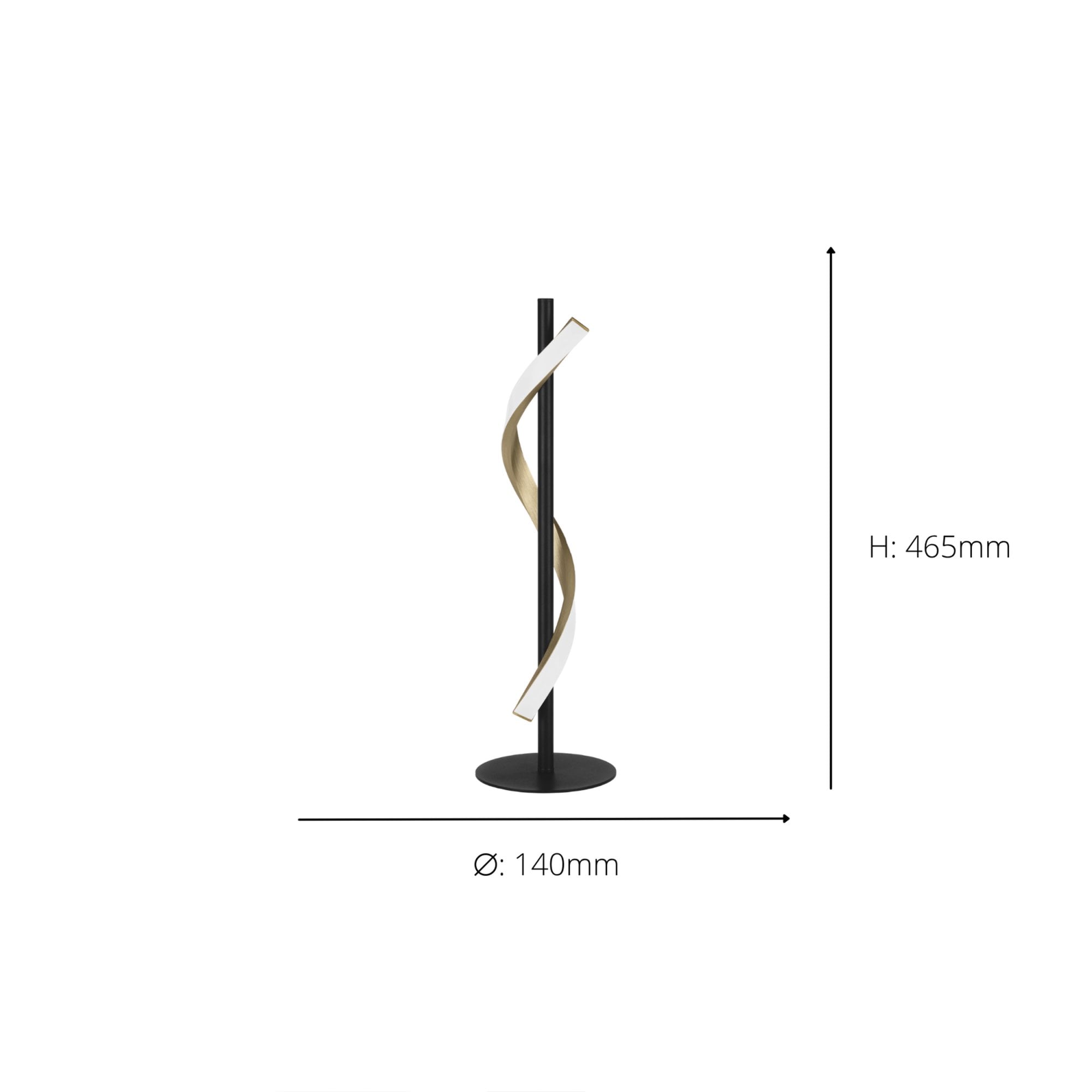 902137 Conaprato Black & Brushed Brass Modern Table Lamp