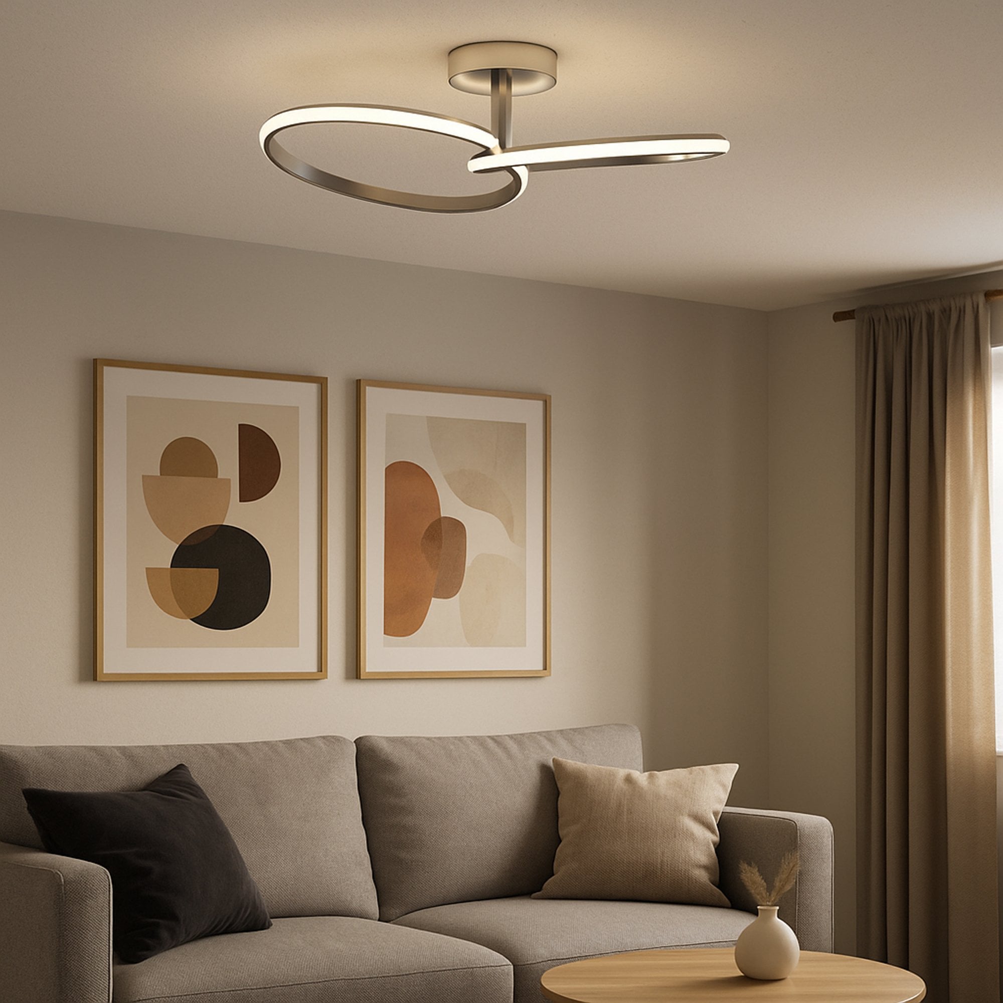 902145 Congiunti Chrome Dual LED CCT Modern Ceiling Light