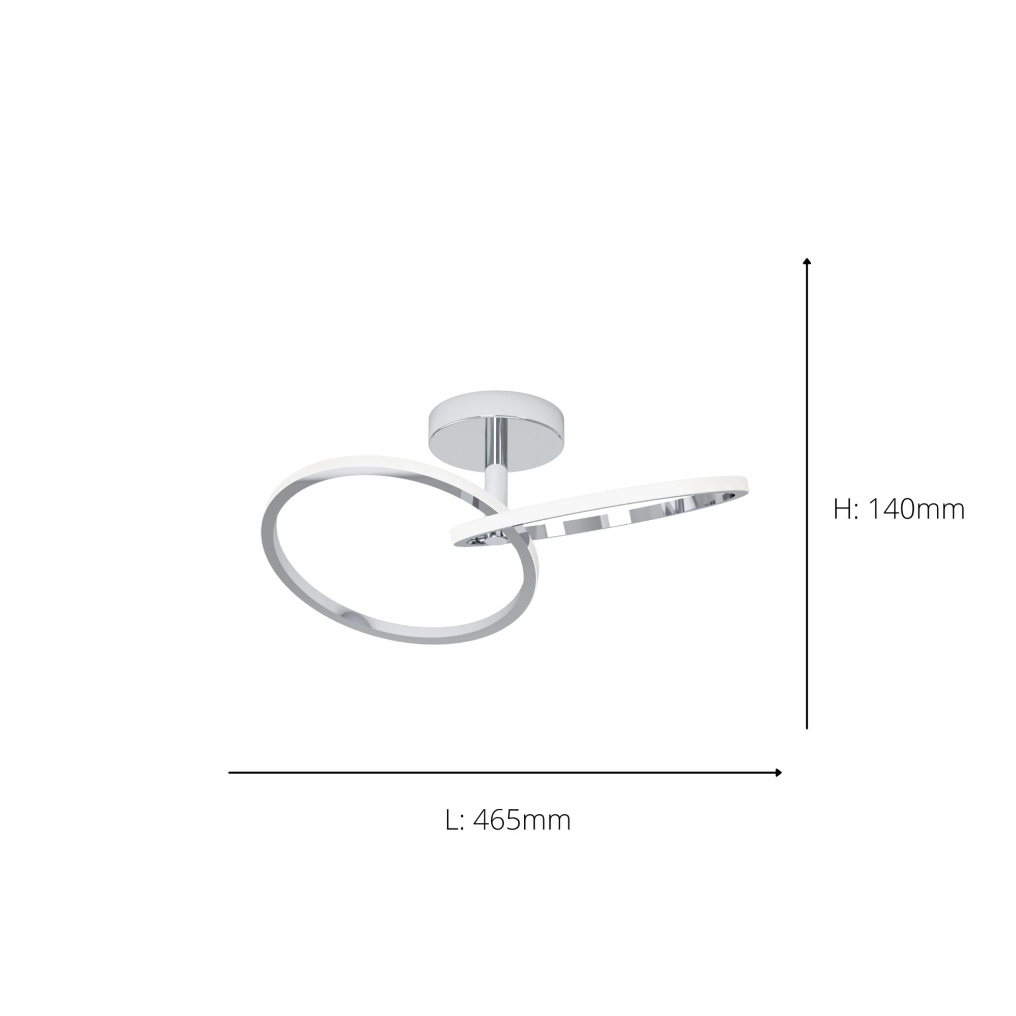 902145 Congiunti Chrome Dual LED CCT Modern Ceiling Light