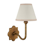 113708 Anvil Swan & Ivy 16cm Wall Light Antique Brass & Vintage White Fabric