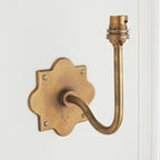 113732 Anvil Swan & Ripple 16cm Wall Light Antique Brass & Marlin Blue Fabric