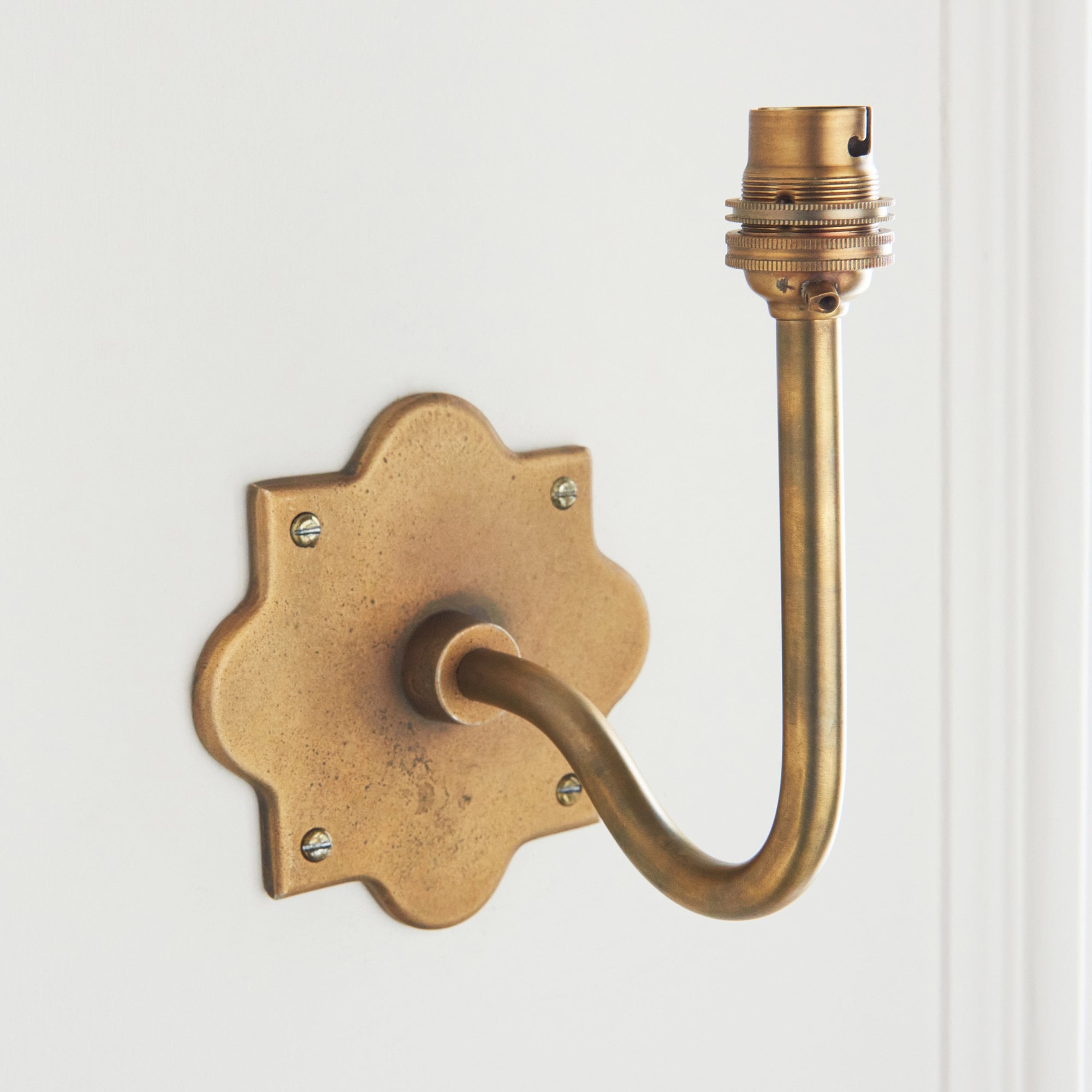 113732 Anvil Swan & Ripple 16cm Wall Light Antique Brass & Marlin Blue Fabric
