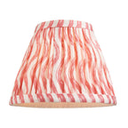 113733 Anvil Swan & Ripple 16cm Wall Light Antique Brass & Coral Pink Fabric