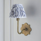 113734 Anvil Swan & Ripple 16cm Wall Light Antique Brass & Pearl Grey Fabric