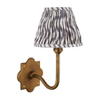 113734 Anvil Swan & Ripple 16cm Wall Light Antique Brass & Pearl Grey Fabric