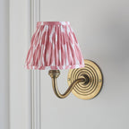 114088 Ripple Curve & Ikat 16cm Wall Light Antique Brass & Coral Pink Fabric
