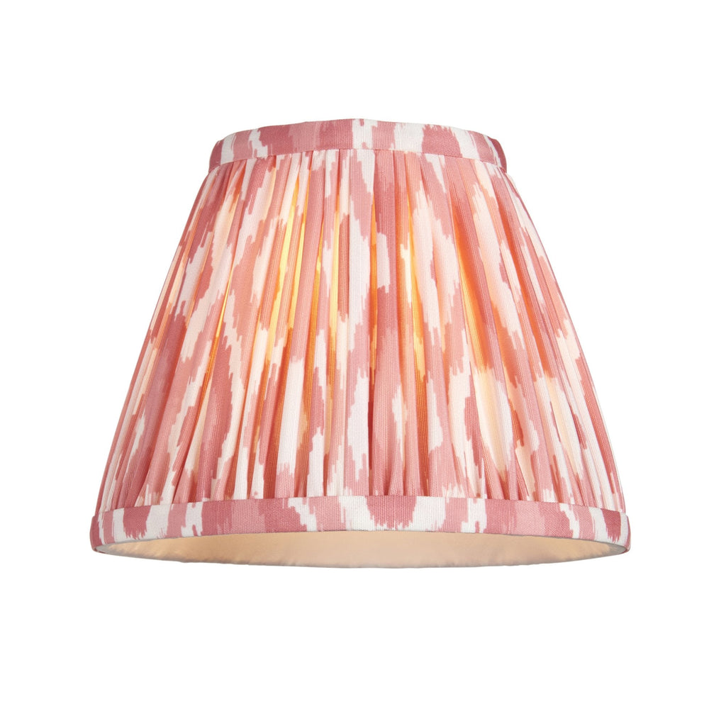 114088 Ripple Curve & Ikat 16cm Wall Light Antique Brass & Coral Pink Fabric
