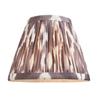 114097 Ripple Curve & Ikat 16cm Wall Light Antique Brass & Pearl Grey Fabric