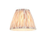 114102 Ripple Curve & Ikat 16cm Wall Light Antique Brass & Neutral Print Fabric