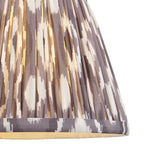 114161 Diamond Tall & Ikat 20cm Wall Light Antique Brass & Pearl Grey Fabric