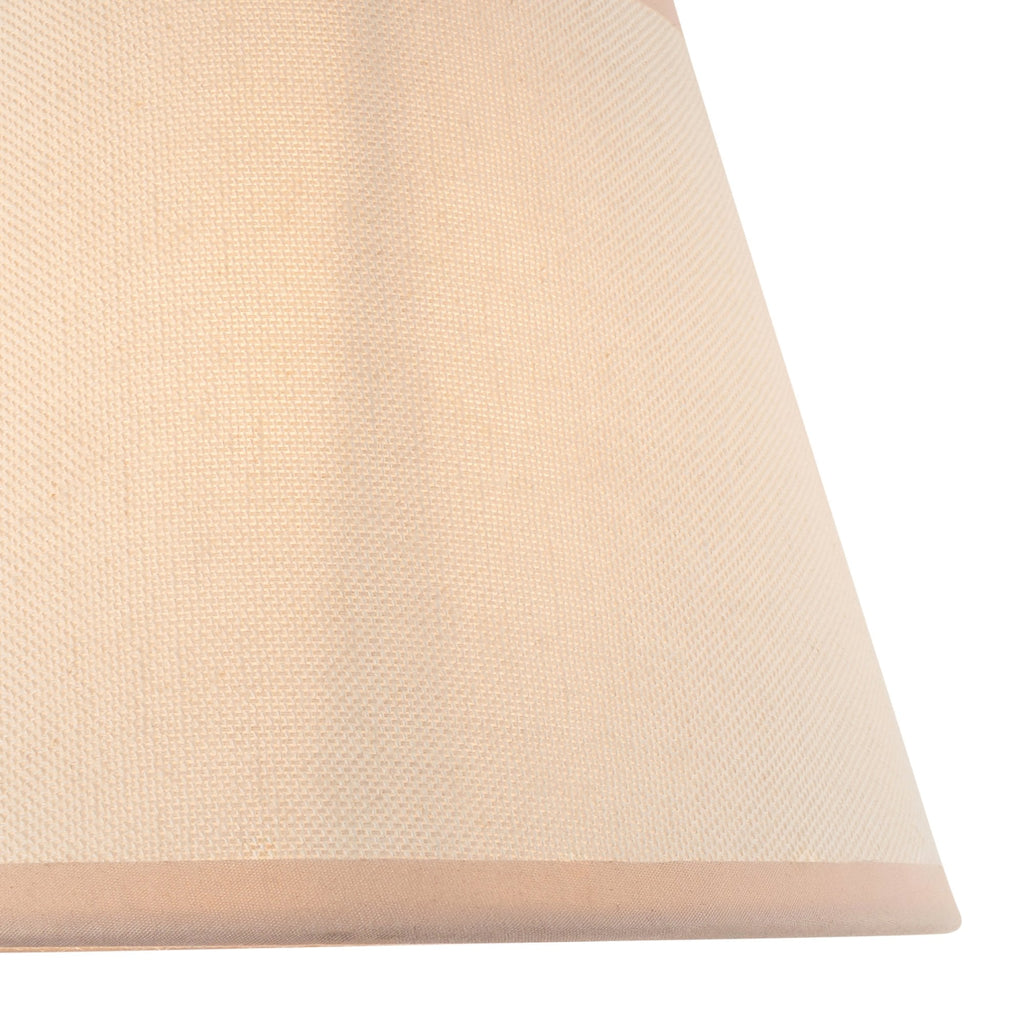 114165 Diamond Tall & Ivy 20cm Wall Light Antique Brass & Vintage White Fabric