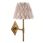 114166 Diamond Tall & Ikat 20cm Wall Light Antique Brass & Neutral Print Fabric