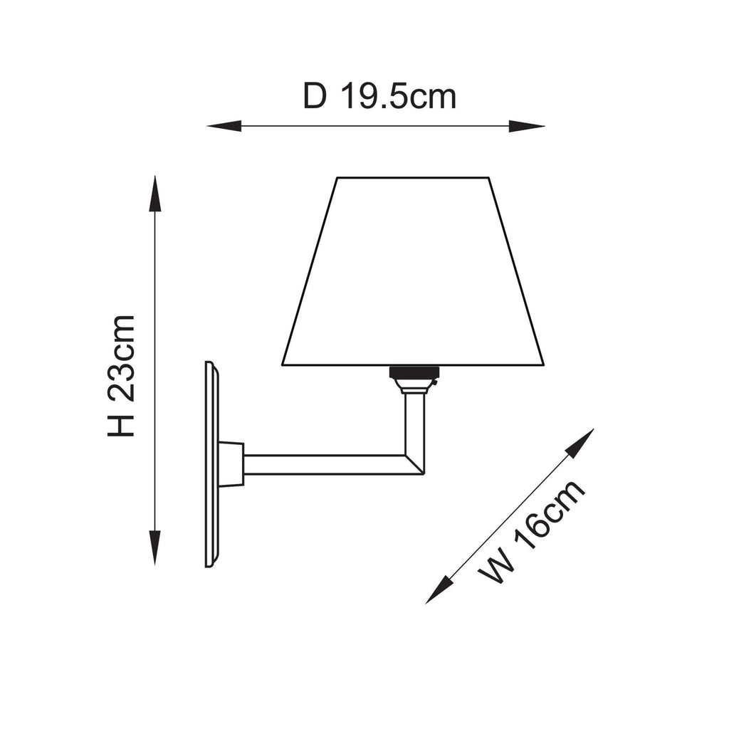 115317 Dahlia Angle & Zigzag 16cm Wall Light Antique Brass & Pearl Grey Fabric