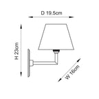 115317 Dahlia Angle & Zigzag 16cm Wall Light Antique Brass & Pearl Grey Fabric