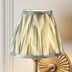115324 Dahlia Angle & Zigzag 16cm Wall Light Antique Brass & Cotswold Green Fabric