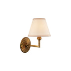115329 Dahlia Angle & Ivy 16cm Wall Light Antique Brass & Vintage White Fabric