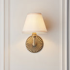 115329 Dahlia Angle & Ivy 16cm Wall Light Antique Brass & Vintage White Fabric
