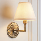 115329 Dahlia Angle & Ivy 16cm Wall Light Antique Brass & Vintage White Fabric
