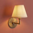 115329 Dahlia Angle & Ivy 16cm Wall Light Antique Brass & Vintage White Fabric
