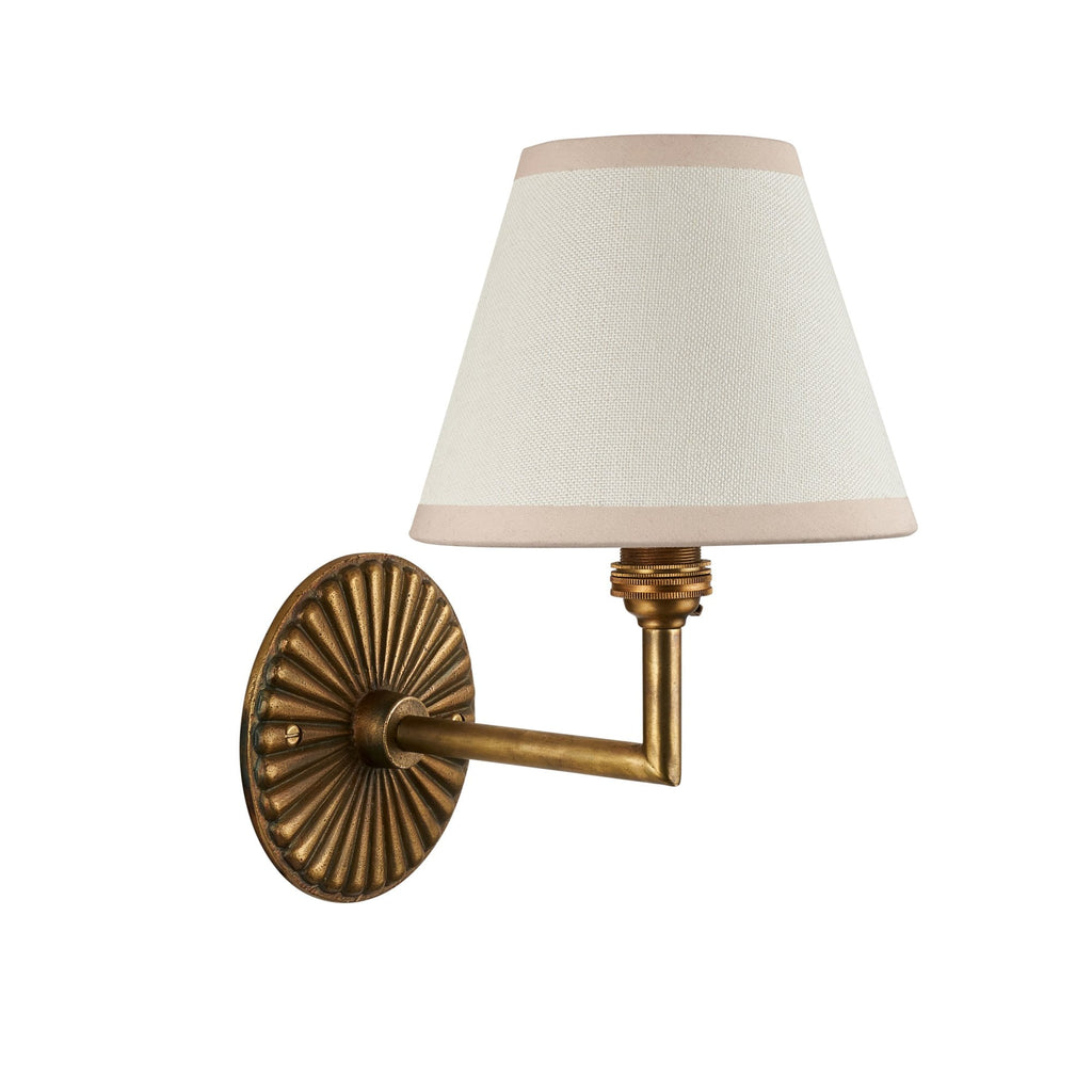 115329 Dahlia Angle & Ivy 16cm Wall Light Antique Brass & Vintage White Fabric