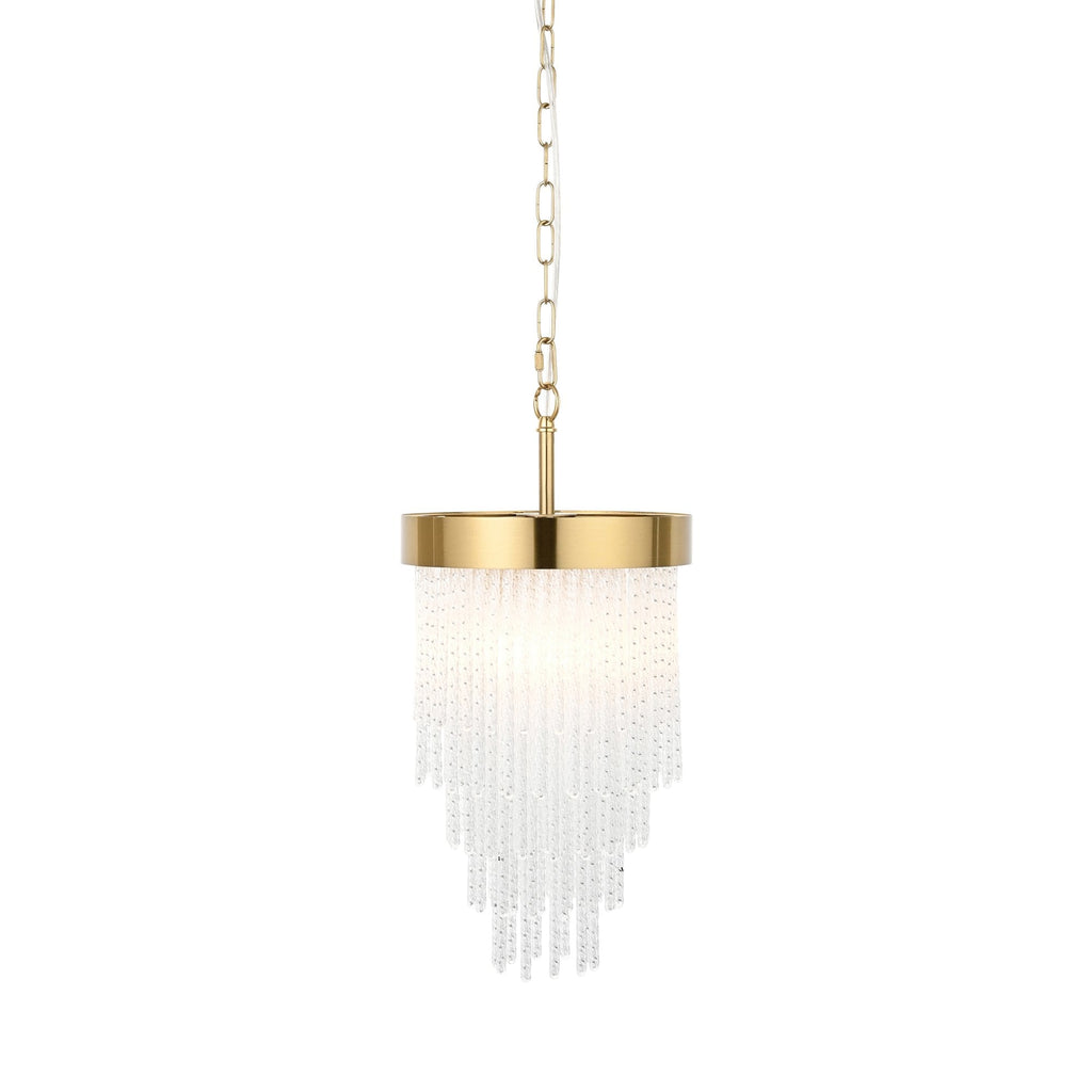 115345 Anistoria Pendant Brushed Aged Brass Plate & Clear Glass