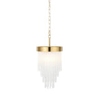 115345 Anistoria Pendant Brushed Aged Brass Plate & Clear Glass