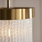 115345 Anistoria Pendant Brushed Aged Brass Plate & Clear Glass