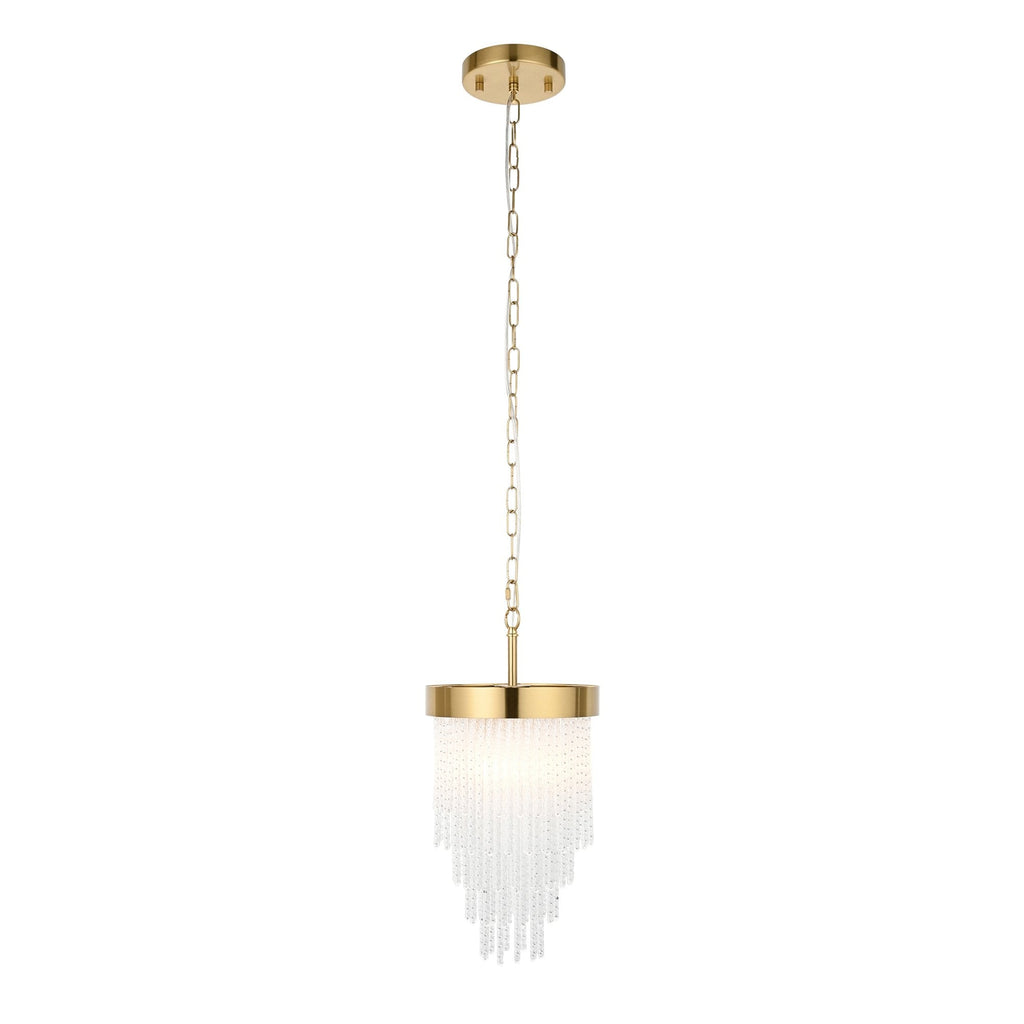 115345 Anistoria Pendant Brushed Aged Brass Plate & Clear Glass