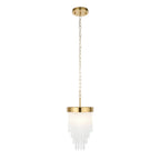 115345 Anistoria Pendant Brushed Aged Brass Plate & Clear Glass
