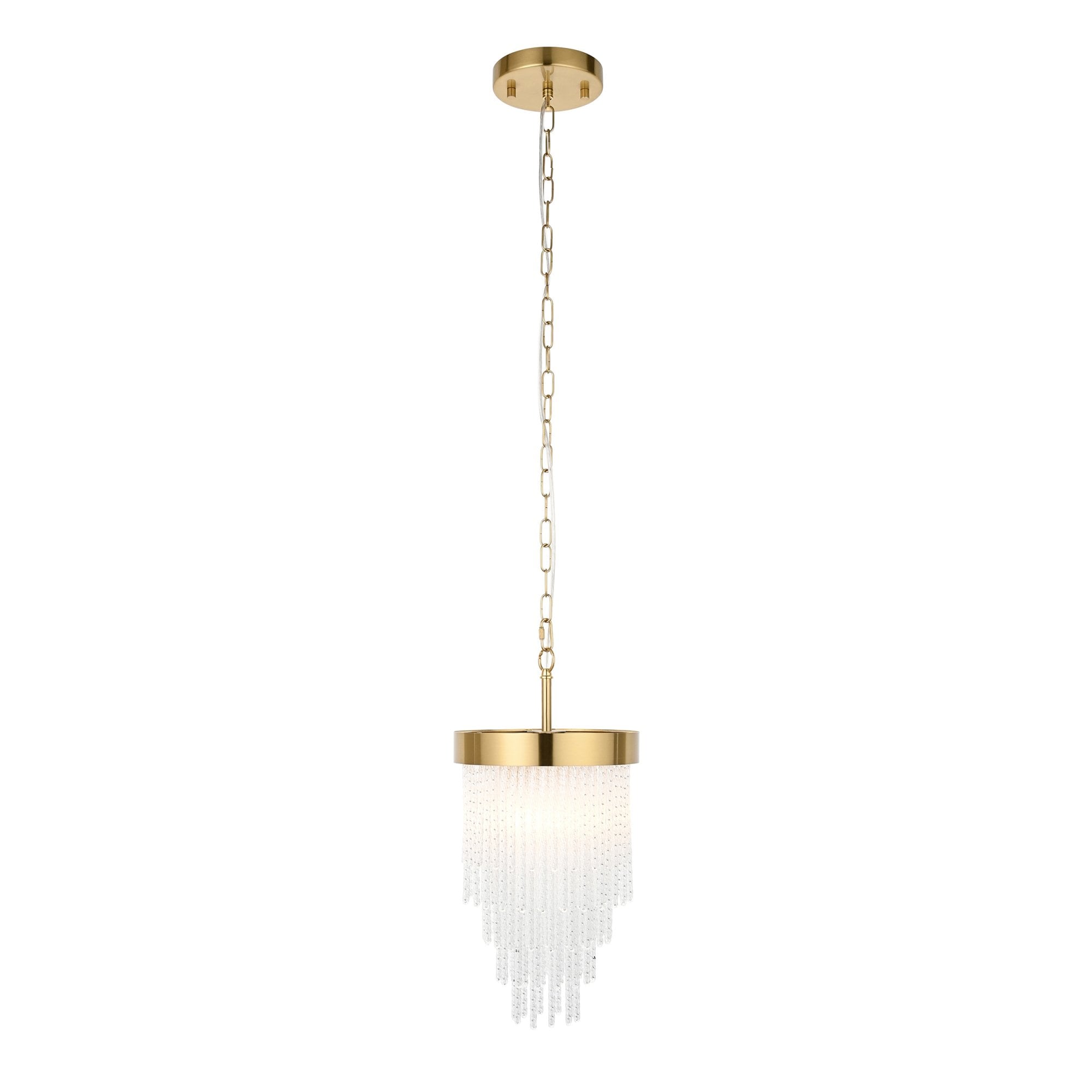 115345 Anistoria Pendant Brushed Aged Brass Plate & Clear Glass