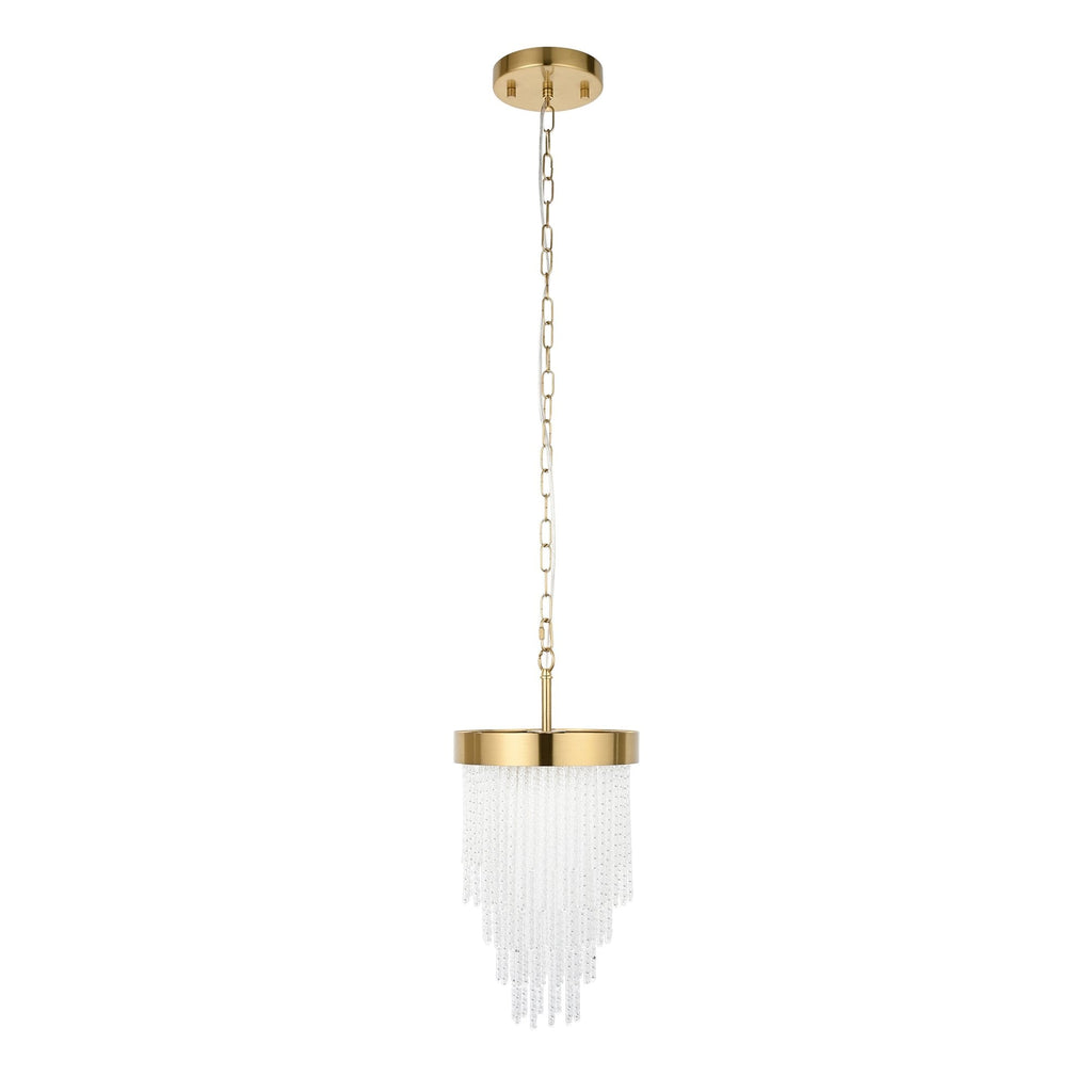 115345 Anistoria Pendant Brushed Aged Brass Plate & Clear Glass