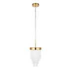 115345 Anistoria Pendant Brushed Aged Brass Plate & Clear Glass