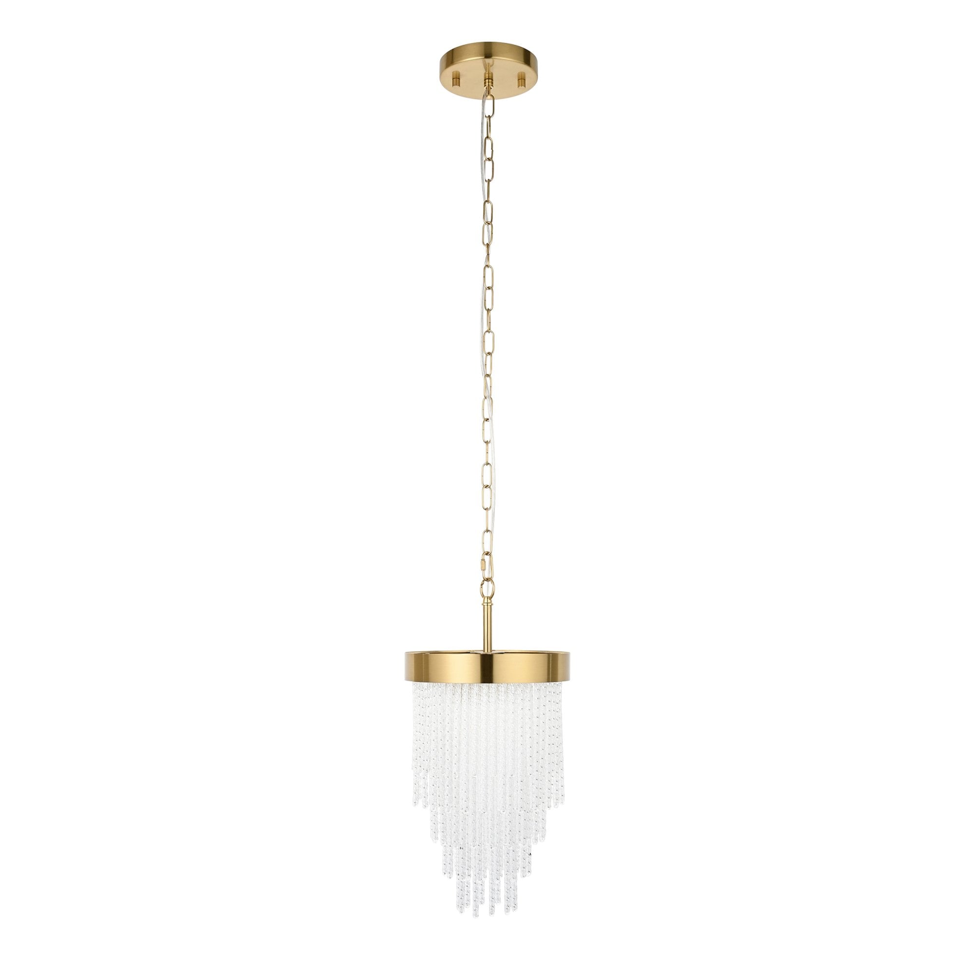 115345 Anistoria Pendant Brushed Aged Brass Plate & Clear Glass