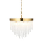 115346 Anistoria 5 Light Pendant Brushed Aged Brass Plate & Clear Glass